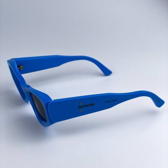 🔥 Balenciaga BB0243S 004 Sunglasses Blue Grey Cat Eye Unisex - Picture 8 of 12